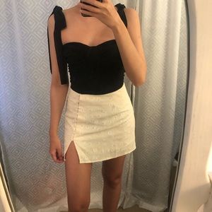 Chiffon bow tie bustier top